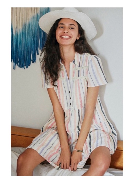 Anthropologie Dresses & Skirts - Anthropologie Boho Georgina Tiered Shirt Dress Sz Small Textured